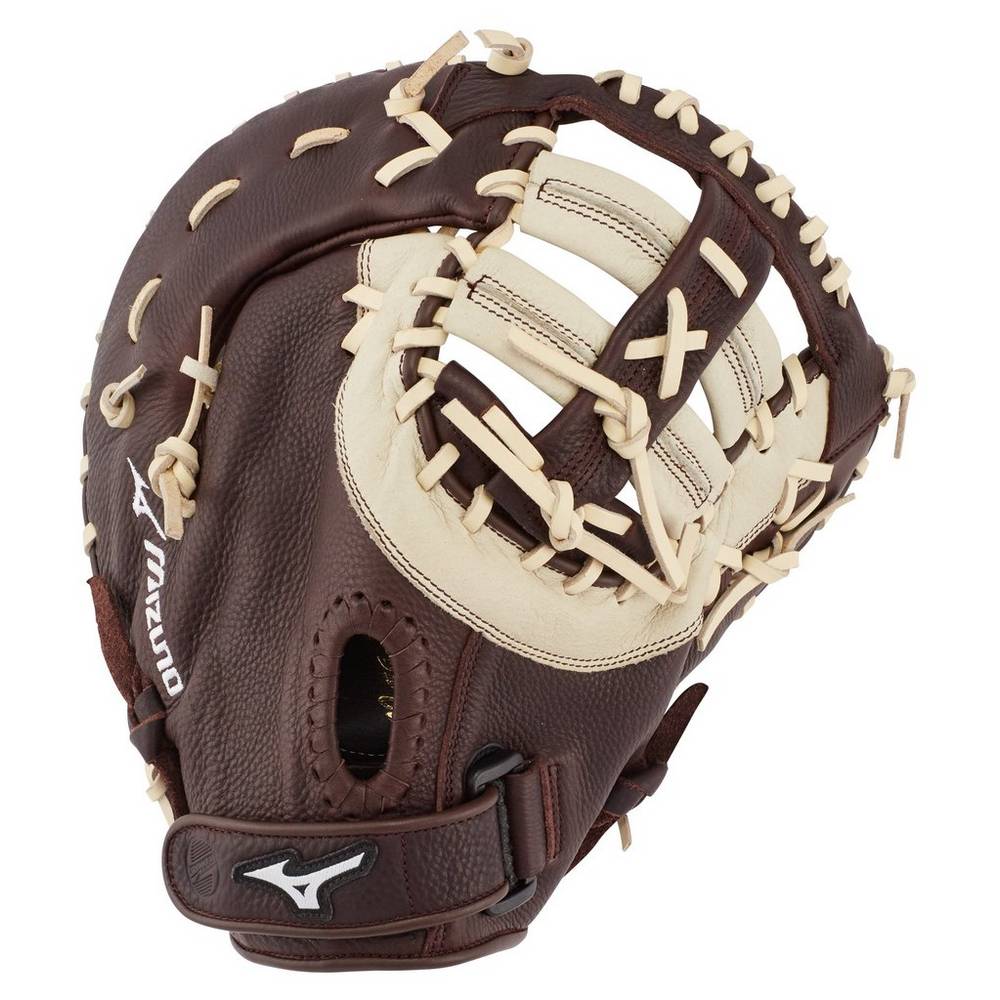 Mizuno Franchise Series First Base 12.5" - Erkek Catchers Mitt - Kahve/Gümüş Türkiye (QOCVHX-208)